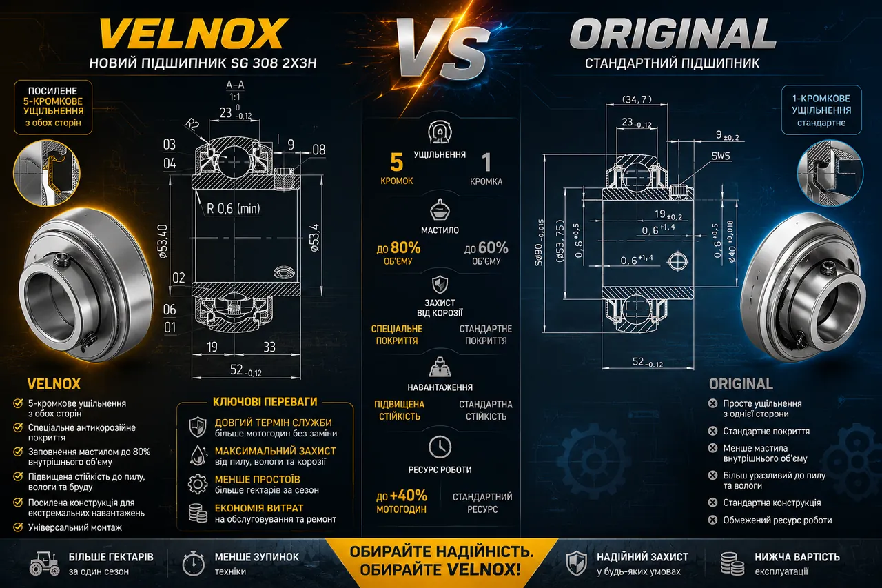 VELNOX developed a new reinforced bearing solution for rotary harrows