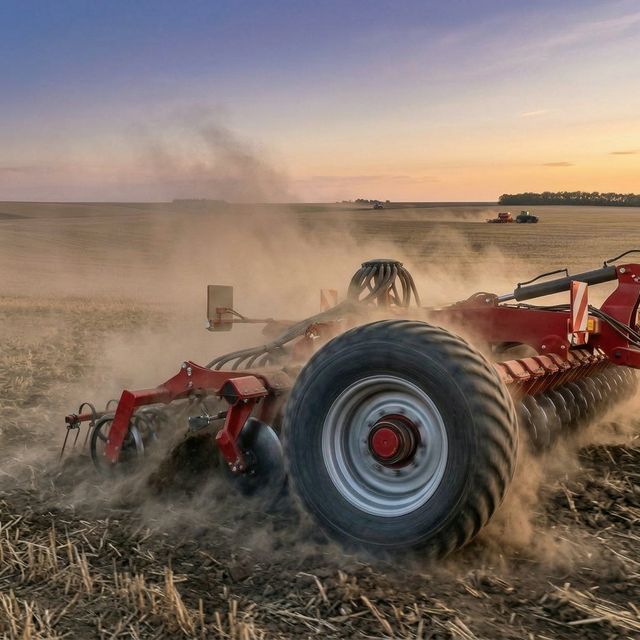 HORSCH disc harrow working in field — VELNOX hub assemblies