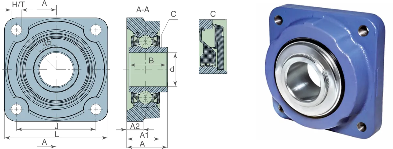 Bearings table 2 — technical drawing