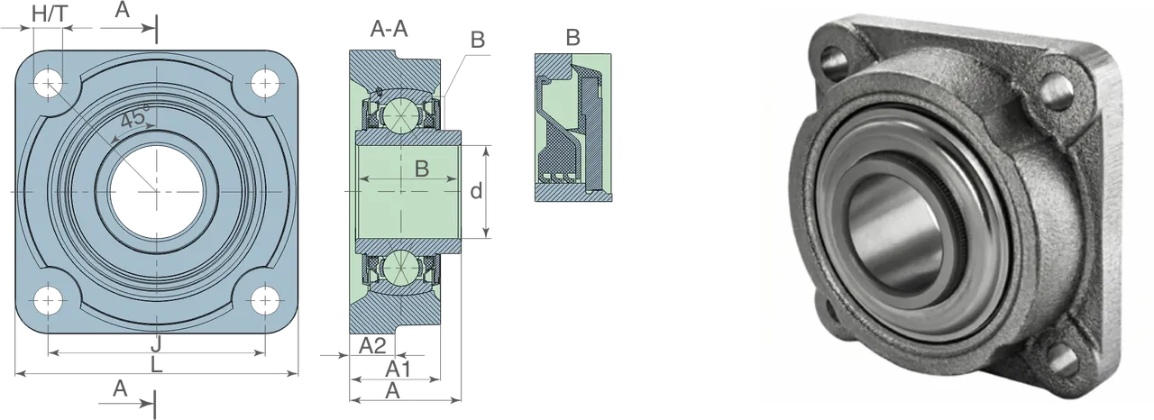 Bearings table 3 — technical drawing