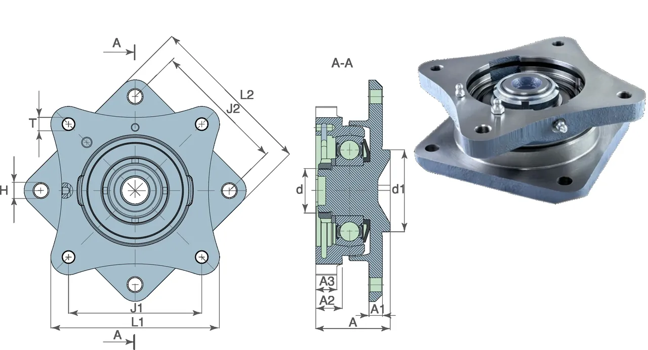 Bearings table 4 — technical drawing