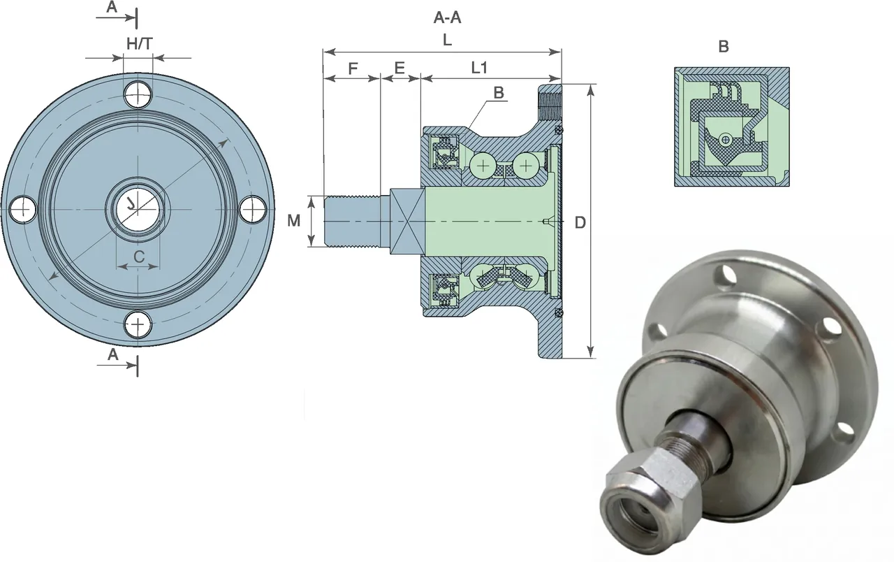 Hubs table 2 — technical drawing
