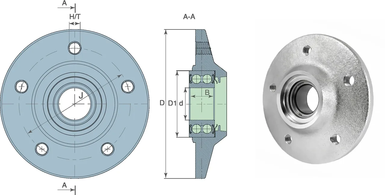 Hubs table 3 — technical drawing